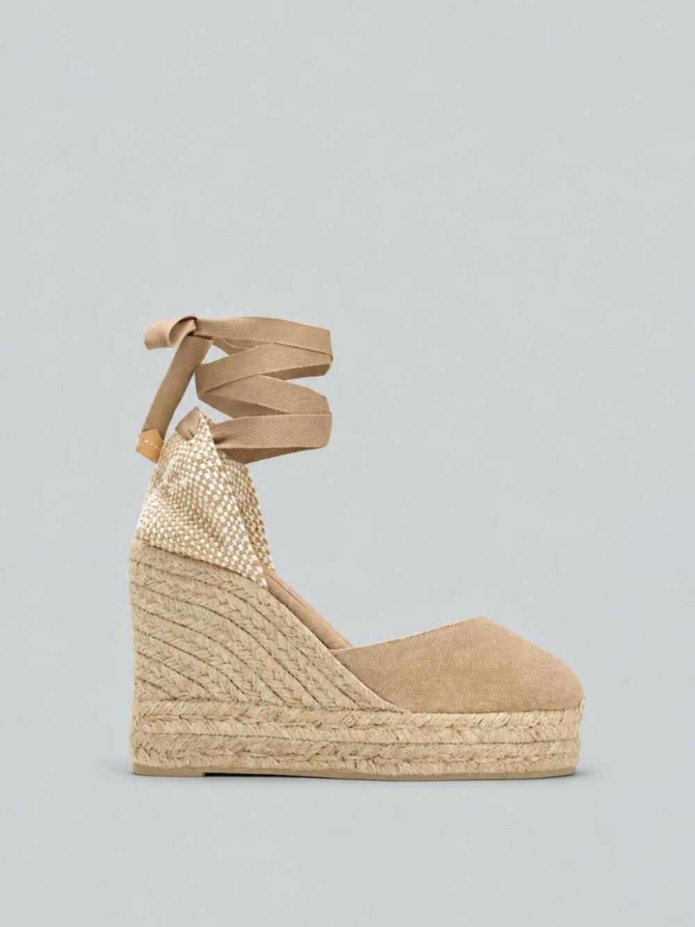 Carina Metallic-Linen Espadrilles Wedge - Yellow